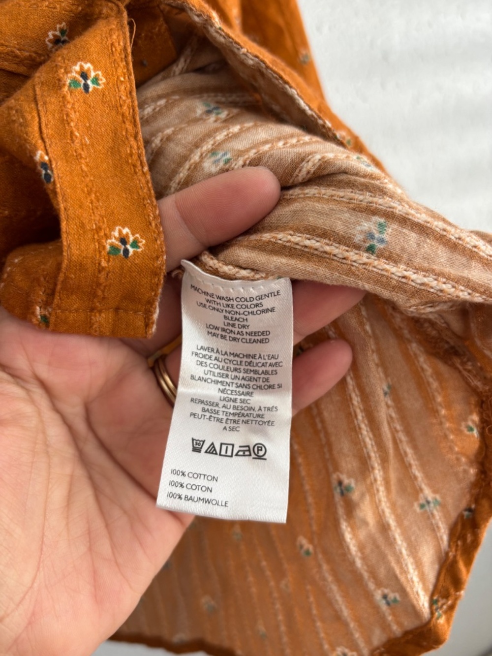 Anthropologie Pilcro Keira Brown Floral Collared Button-Front Long Sleeve Blouse - Picture 4 of 7